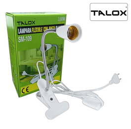 TALOX Lámpara flexo con pinza blanca SM-109