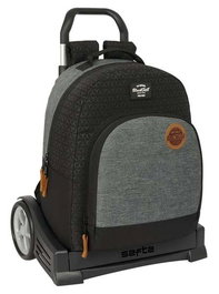 Mochila Escolar con Ruedas BlackFit8 Old school Negro Gris 32 x 42 x 15 cm