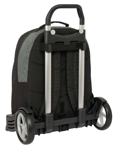 Mochila Escolar con Ruedas BlackFit8 Old school Negro Gris 32 x 42 x 15 cm