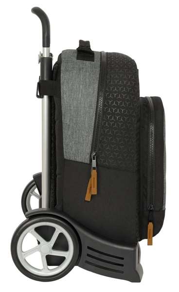 Mochila Escolar con Ruedas BlackFit8 Old school Negro Gris 32 x 42 x 15 cm