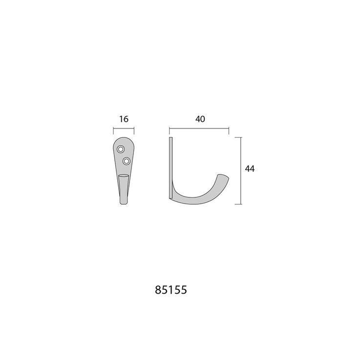 Edm Colgador Latón Níquel Mate 4 x 4.5 cm