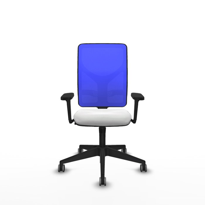 PIQUERAS Y CRESPO Silla de oficina Motilla con mecanismo Sincro, Tela Blanco y Malla Azul