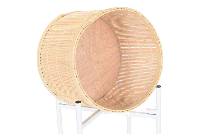 DKD Home Decor Macetero Scandi, Set de 3, Bambú y Metal, Blanco y Natural, 31 x 104 x 31 cm DKD Home Decor Macetero Scandi, Set de 3, Bambú y Metal, Blanco y Natural, 31 x 104 x 31 cm