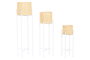 DKD Home Decor Set de 3 Maceteros de Bambú y Metal Blanco