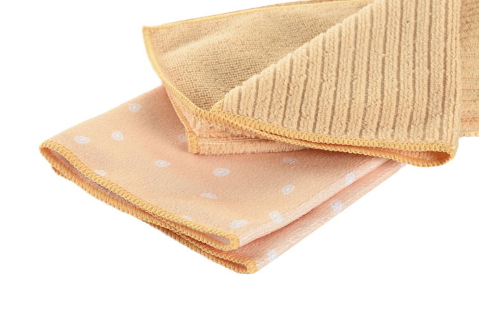 DKD Home Decor Paño Scandi Bandana Pastel Azul Rosa Marrón Claro Microfibra 60 x 40 cm Set de 2