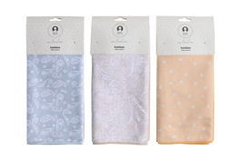 DKD Home Decor Paño Scandi Bandana Pastel Azul Rosa Marrón Claro Microfibra 60 x 40 cm Set de 2