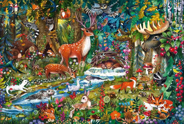 Schmidt Spiele Puzzle SCH1747456967743 - Animales de los Bosques Europeos, 150 Piezas, para +7 Años