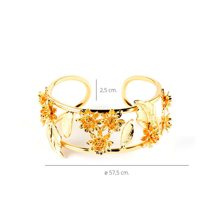 Shabama Brazalete Lujo LUXOR para Mujer en Color Oro Brillante, Diseño Egipcio Inspirado en Faraones con Apertura Trasera