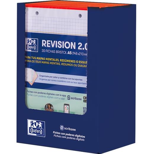 OXFORD Fichas Revision 2.0 Rojas A5 con Cuadrícula 5x5 mm