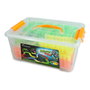 AMEWI Magic Traxx Race Bahn Set de Pistas y Coche 223 Piezas - Transportbox, 3.5m de Pista, Multicolor/Rojo, con Vehículo