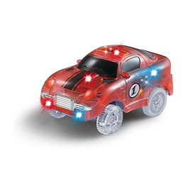 AMEWI Magic Traxx Race Bahn Set de Pistas y Coche 223 Piezas - Transportbox, 3.5m de Pista, Multicolor/Rojo, con Vehículo