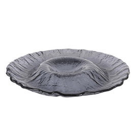 Viejo Valle Plato Gourmet Murano Negro - Plato de Vidrio para Cocina y Mesa, Diámetro 36 cm, Alto 3.5 cm (Set de 3)