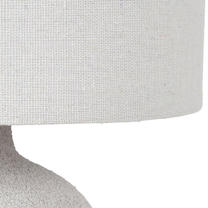 Home Deco Factory Lámpara Cerámica Grabada Cocooning con Pantalla Lino Altura 40 cm Home Deco Factory Lámpara Cerámica Grabada Cocooning con Pantalla Lino Altura 40 cm