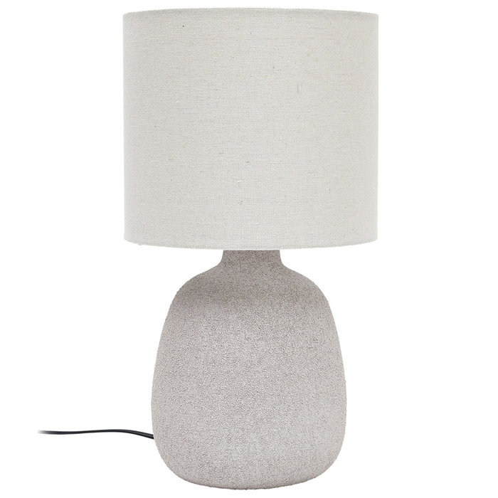 Home Deco Factory Lámpara Cerámica Grabada Cocooning con Pantalla Lino Altura 40 cm Home Deco Factory Lámpara Cerámica Grabada Cocooning con Pantalla Lino Altura 40 cm