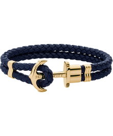 Paul Hewitt Pulsera de Cuero Azul PH-L-G-N-M