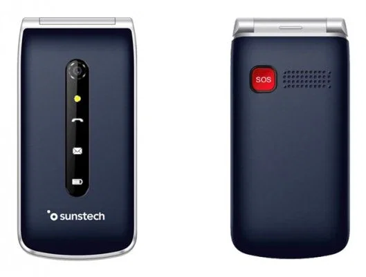 Sunstech CELT18BL - Teléfono para Personas Mayores con Botón SOS, Teclas Grandes, Pantalla 2.4", Radio FM, Dual SIM 2G, Carga USB Tipo C, Color Azul
