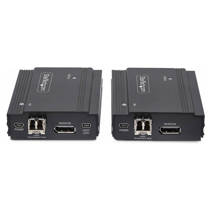 StarTech Kit Extensor KVM DisplayPort sobre Fibra Óptica Multimodo - 4K a 60Hz - Hasta 300m - con 2 Módulos SFP+ 10G Preinstalados y 3 Puertos USB HID