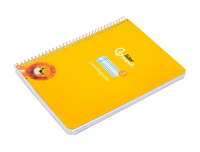 Liderpapel Cuaderno Espiral Pautaguía A5 Tapa Dura Amarillo