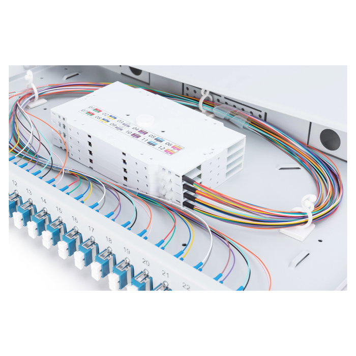 Digitus Caja de empalme de fibra óptica 1U equipada 24x LC DX OM4 Gris Digitus Caja de empalme de fibra óptica 1U equipada 24x LC DX OM4 Gris