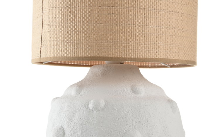 DKD Home Decor Lámpara Sobremesa Mediterraneo Blanco Marron 30 x 48 x 30 cm