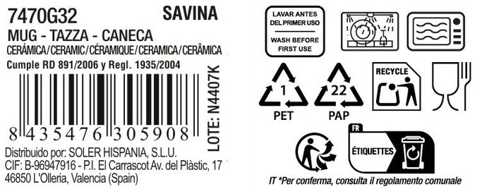 La Mediterranea Taza Savina 90ml La Mediterranea Taza Savina 90ml