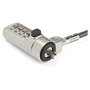 StarTech Cable de Seguridad para Portátil con Candado de Combinación de 4 Dígitos para Ranura Wedge, 2m, Negro/Plata, CABLE LOCK FOR WEDGE SLOT