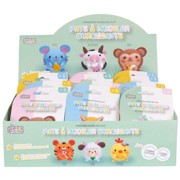 Jeux 2 momes Plastilina Endurecedora Animales Surtidos para Crear y Coleccionar