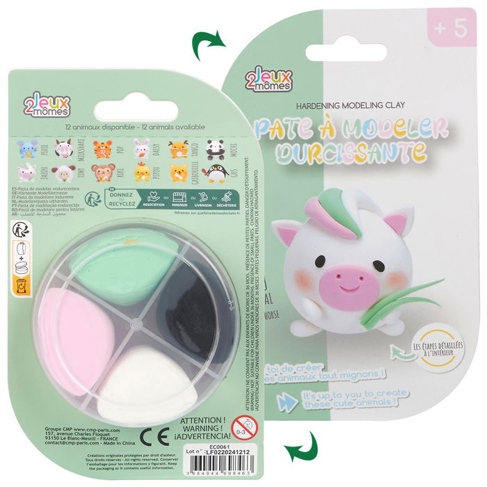 Jeux 2 momes Plastilina Endurecedora Animales Surtidos para Crear y Coleccionar