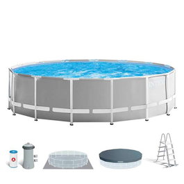 Intex Piscina Desmontable Redonda Prism Frame, 457x122 cm, con Bomba Filtro y Escalera, PVC, 16805 litros