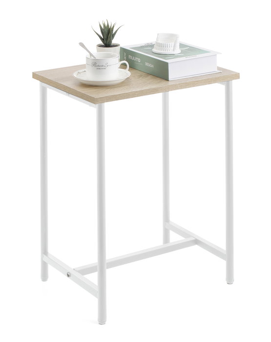 Inde Mesita Auxiliar Madera-Metal White 40x30x50 cm (4 Unidades)