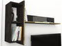 Hanah Home Veyron Set 3 Conjunto de Muebles de Salón Negro y Dorado Tablero de Partículas Melaminado 18mm