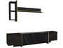 Hanah Home Veyron Set 3 Conjunto de Muebles de Salón Negro y Dorado Tablero de Partículas Melaminado 18mm