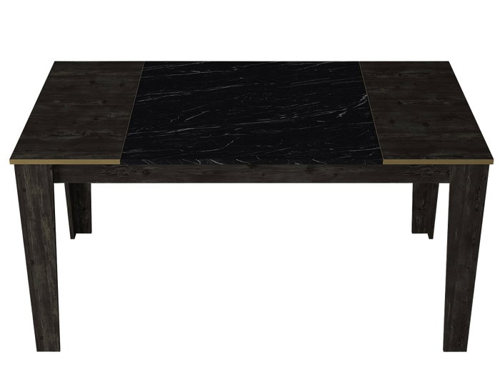 Hanah Home Veyron Set 3 Conjunto de Muebles de Salón Negro y Dorado Tablero de Partículas Melaminado 18mm