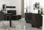 Hanah Home Veyron Set 3 Conjunto de Muebles de Salón Negro y Dorado Tablero de Partículas Melaminado 18mm