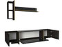 Hanah Home Veyron Set 3 Conjunto de Muebles de Salón Negro y Dorado Tablero de Partículas Melaminado 18mm