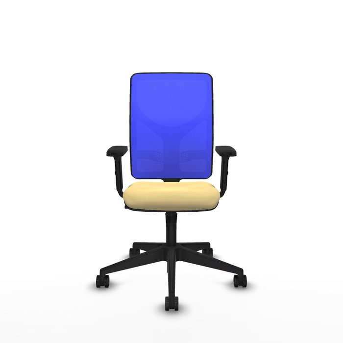 PIQUERAS Y CRESPO Silla de oficina Motilla con mecanismo Sincro, Crema y Azul