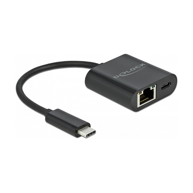 DeLOCK Adaptador USB Type-C a Gigabit LAN 10/100/1000 Mbps con Power Delivery Negro DeLOCK Adaptador USB Type-C a Gigabit LAN 10/100/1000 Mbps con Power Delivery Negro
