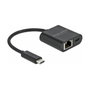DeLOCK Adaptador USB Type-C a Gigabit LAN 10/100/1000 Mbps con Power Delivery Negro