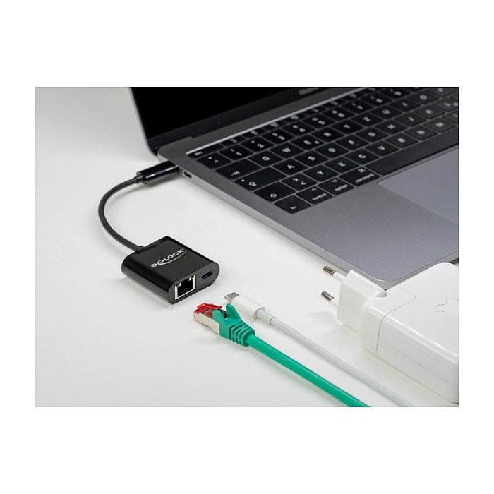 DeLOCK Adaptador USB Type-C a Gigabit LAN 10/100/1000 Mbps con Power Delivery Negro DeLOCK Adaptador USB Type-C a Gigabit LAN 10/100/1000 Mbps con Power Delivery Negro