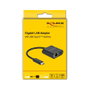 DeLOCK Adaptador USB Type-C a Gigabit LAN 10/100/1000 Mbps con Power Delivery Negro