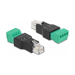 DeLOCK Adaptador RJ11/14 a bloque de terminales 4 Pin 2 piezas 66527