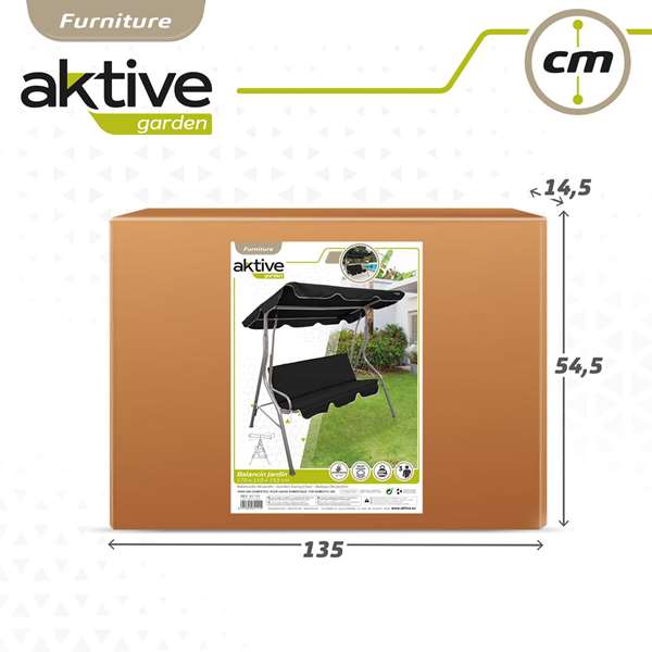 Aktive Balancín 3 plazas negro 180x107x160cm