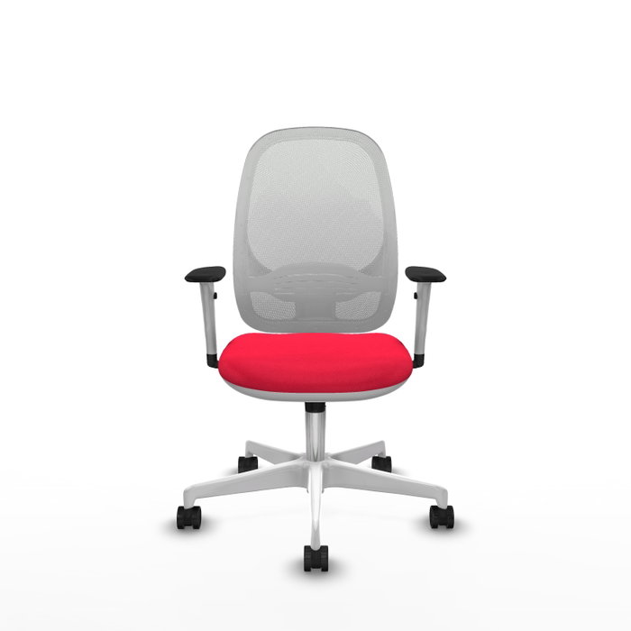 PIQUERAS Y CRESPO Silla de oficina Cilanco con mecanismo Sincro, Rojo y Blanco