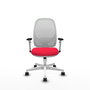 PIQUERAS Y CRESPO Silla de oficina Cilanco con mecanismo Sincro, Rojo y Blanco