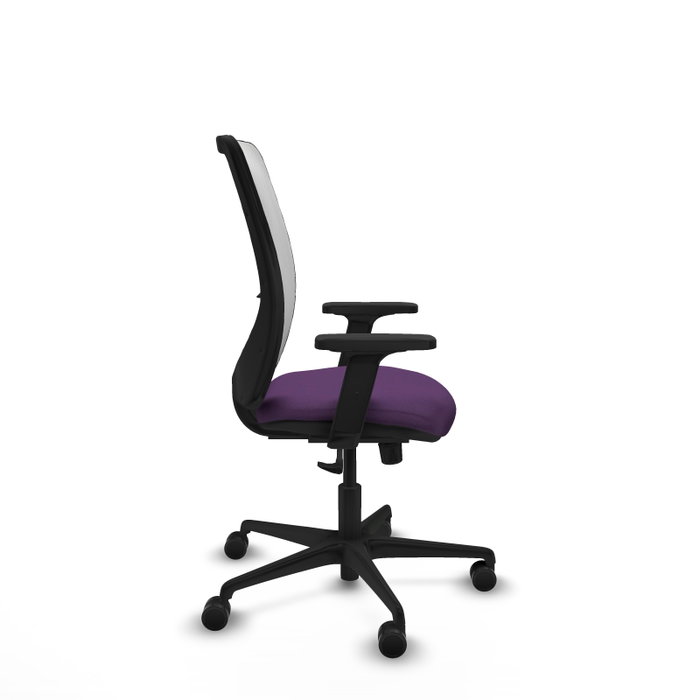 PIQUERAS Y CRESPO Silla de oficina Zulema Morado y Blanco con mecanismo Sincro y brazos 2D
