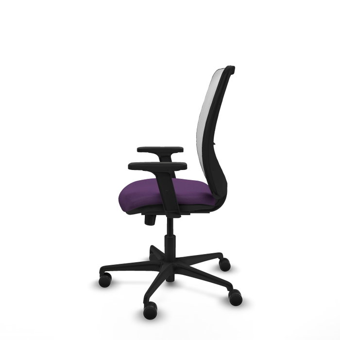 PIQUERAS Y CRESPO Silla de oficina Zulema Morado y Blanco con mecanismo Sincro y brazos 2D