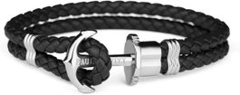 Paul Hewitt Pulsera de Cuero Negra PH-L-S-B-S