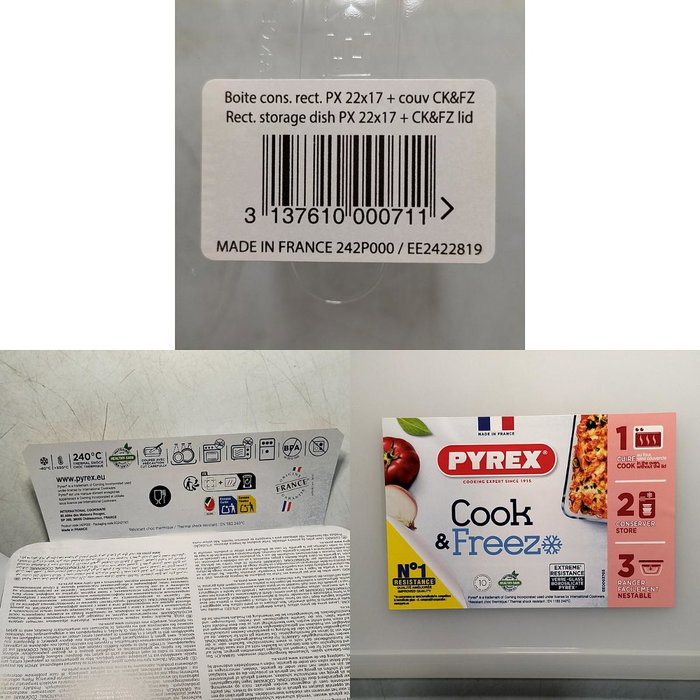 Pyrex® Recipiente Rectangular Cook & Freeze 1,5L Blanco