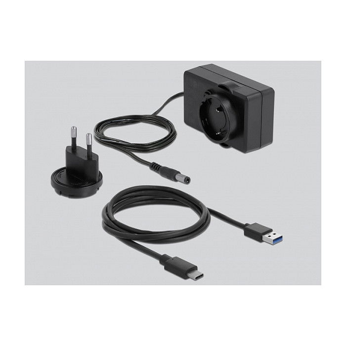 DeLOCK Docking Station USB Type-C para 2 Unidades SATA HDD/SSD de 2.5/3.5 Pulgadas, Transparente, USB 3.2 Gen 1, Plug and Play, Windows/Mac/Linux