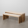 S/2 Banqueta Natural Madera de Teca 115 X 35 X 45 cm